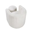 Noa Swivel Chair and Ottoman- Channel Tufted Curved Back- White Boucle