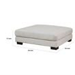 Liny Square Ottoman- 45 Inch Beige Microfiber- Black Solid Wood