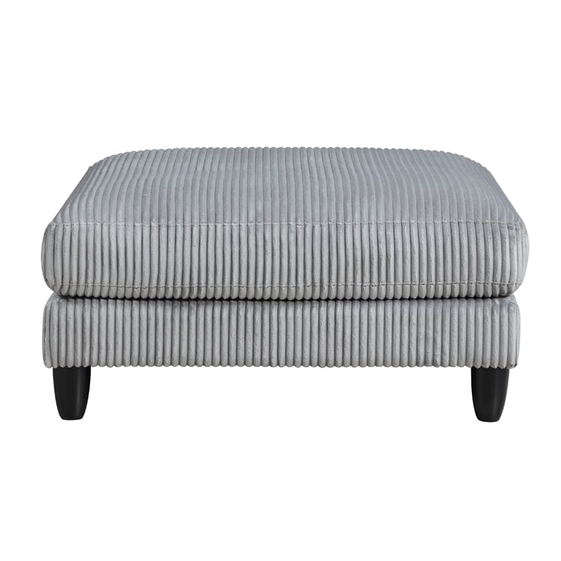 Mear Modular Ottoman w Black Solid Wood Legs- Gray Corduroy 40 Inch