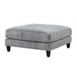 Mear Modular Ottoman w Black Solid Wood Legs- Gray Corduroy 40 Inch
