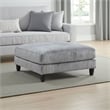 Mear Modular Ottoman w Black Solid Wood Legs- Gray Corduroy 40 Inch