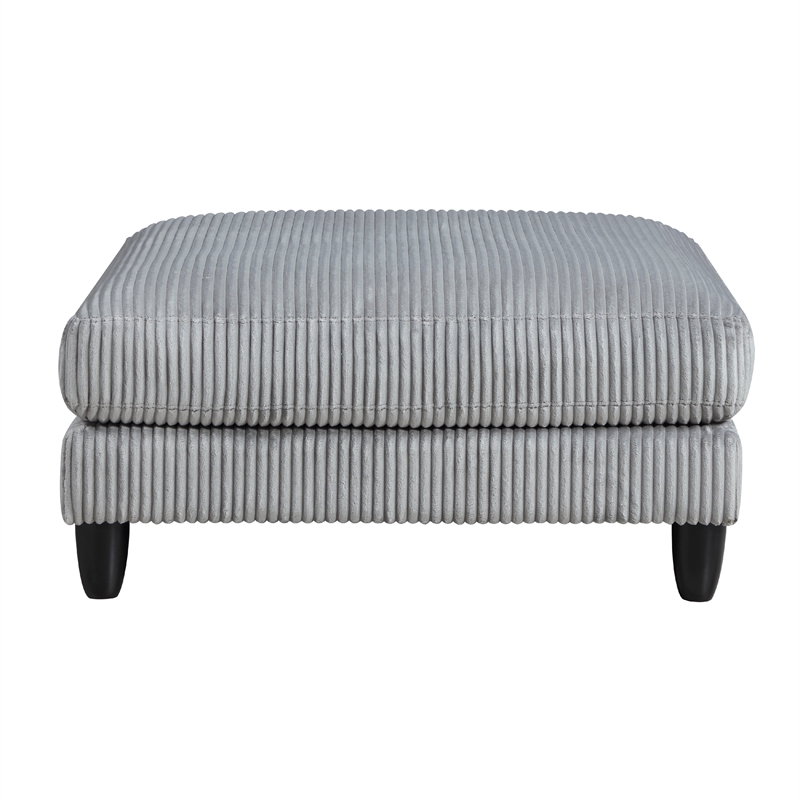 Mear Modular Ottoman w Black Solid Wood Legs- Gray Corduroy 40 Inch