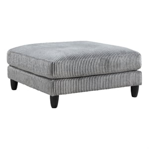 Mear Modular Ottoman w Black Solid Wood Legs- Gray Corduroy 40 Inch