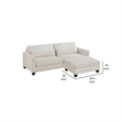 Bior Accent Ottoman- Ivory Fabric Upholstery- Solid Wood Legs- 41 Inch