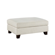 Bior Accent Ottoman- Ivory Fabric Upholstery- Solid Wood Legs- 41 Inch