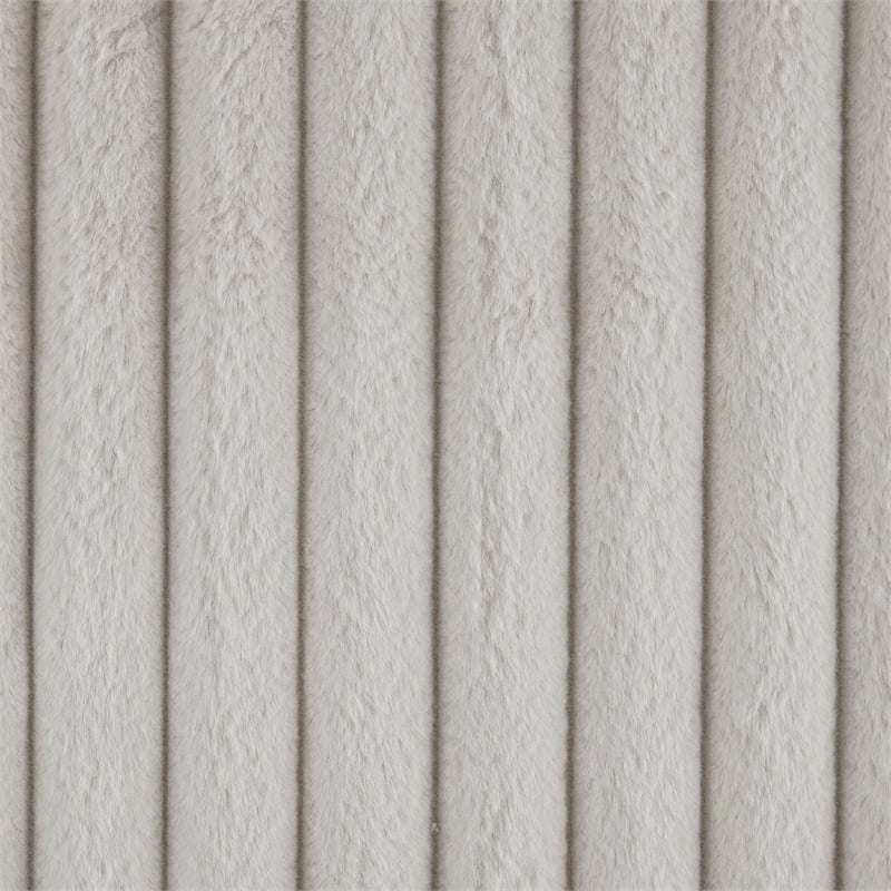 Modern Ottoman- Off White Ribbed Corduroy Zipper Cover- 16 Inch Square