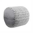 Modern Pouf Ottoman- Light Gray Soft Textured Chenille- 16 Inch Round