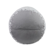 Modern Pouf Ottoman- Light Gray Soft Textured Chenille- 16 Inch Round