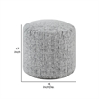 Modern Pouf Ottoman- Light Gray Soft Textured Chenille- 16 Inch Round
