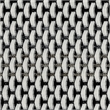 Modern Pouf Ottoman- Black White Basket Woven Jacquard- 16 Inch Square
