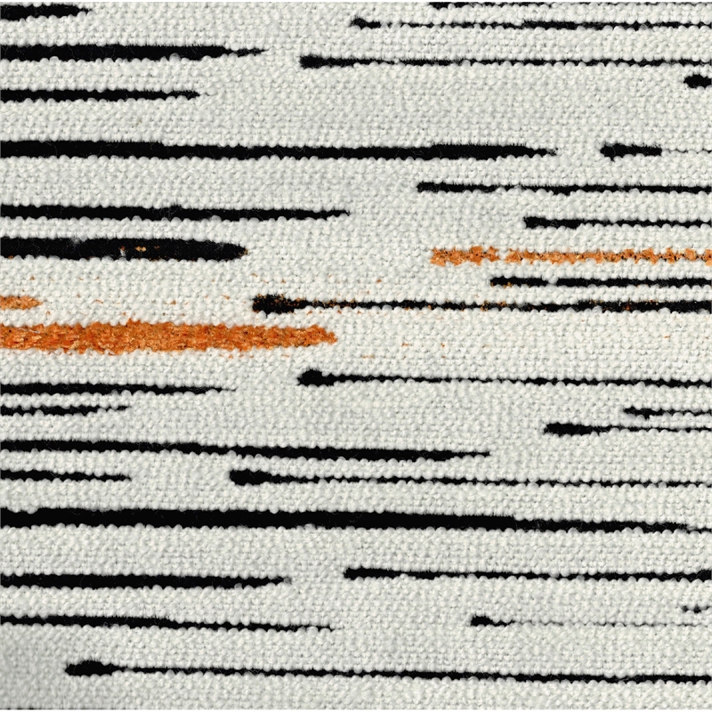 Modern Pouf Ottoman- Multicolor Vertical Striped Jacquard- 16 Inch