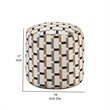 Modern Pouf Ottoman- Beige Gray Geometric Block Jacquard- 16 Inch
