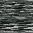 Modern Pouf Ottoman- Green White Curved Striped Jacquard- 16in Square