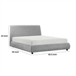 Queen Size Platform Bed- Low Profile- Gray Chenille Fabric Upholstery
