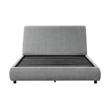 Queen Size Platform Bed- Low Profile- Gray Chenille Fabric Upholstery