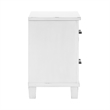 Gemi 27 Inch Nightstand with 2 Drawers- Black Handles- White Wood Finish