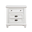 Lyni 30 Inch Nightstand with 3 Drawers- Farmhouse White Acacia Wood