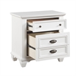 Lyni 30 Inch Nightstand with 3 Drawers- Farmhouse White Acacia Wood