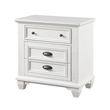 Lyni 30 Inch Nightstand with 3 Drawers- Farmhouse White Acacia Wood