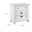 Lyni 30 Inch Nightstand with 3 Drawers- Farmhouse White Acacia Wood