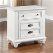 Lyni 30 Inch Nightstand with 3 Drawers- Farmhouse White Acacia Wood