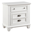 Lyni 30 Inch Nightstand with 3 Drawers- Farmhouse White Acacia Wood