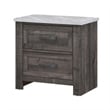 Romy 26 Inch Nightstand with 2 Drawers- Rustic Farmhouse Gray White Wood