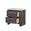 Romy 26 Inch Nightstand with 2 Drawers- Rustic Farmhouse Gray White Wood