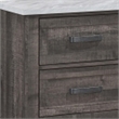 Romy 26 Inch Nightstand with 2 Drawers- Rustic Farmhouse Gray White Wood