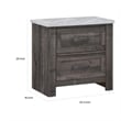 Romy 26 Inch Nightstand with 2 Drawers- Rustic Farmhouse Gray White Wood