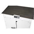 Woki 29 Inch Nightstand- 3 Drawers- USB Port- White- Brown Solid Wood