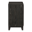 Uri 29 Inch Nightstand- 2 Drawers- Cutout Grooves- Silver Banding- Black