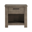 Niti 28 Inch Nightstand- 1 Drawer with Handle- Open Storage Cubby- Gray