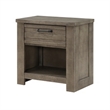 Niti 28 Inch Nightstand- 1 Drawer with Handle- Open Storage Cubby- Gray
