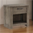 Niti 28 Inch Nightstand- 1 Drawer with Handle- Open Storage Cubby- Gray