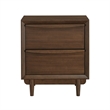 Soly 27 Inch Nightstand- 2 Drawers- USB Port- Lip Pull Handles- Brown