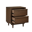 Soly 27 Inch Nightstand- 2 Drawers- USB Port- Lip Pull Handles- Brown