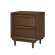Soly 27 Inch Nightstand- 2 Drawers- USB Port- Lip Pull Handles- Brown