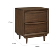 Soly 27 Inch Nightstand- 2 Drawers- USB Port- Lip Pull Handles- Brown