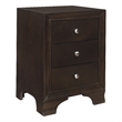 Folu 26 Inch Nightstand- USB Port- 3 Drawers with Chrome Knobs- Brown