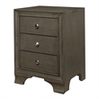 Folu 26 Inch Nightstand- USB Port- 3 Drawers with Chrome Knobs- Gray Finish