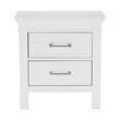 Candy 25 Inch Nightstand- 2 Drawers- Nickel Bar Handles- White Solid Wood