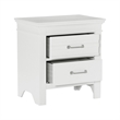Candy 25 Inch Nightstand- 2 Drawers- Nickel Bar Handles- White Solid Wood