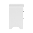 Candy 25 Inch Nightstand- 2 Drawers- Nickel Bar Handles- White Solid Wood