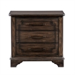 Amey 30 Inch Nightstand- 3 Drawers with Bar Handles- Rustic Brown Wood