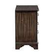 Amey 30 Inch Nightstand- 3 Drawers with Bar Handles- Rustic Brown Wood