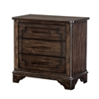 Amey 30 Inch Nightstand- 3 Drawers with Bar Handles- Rustic Brown Wood
