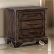 Amey 30 Inch Nightstand- 3 Drawers with Bar Handles- Rustic Brown Wood