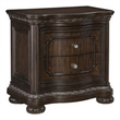Joni 31 Inch Nightstand- Bow Front 2 Drawers- USB Port- Dark Cherry Brown