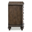 Deborah 30 Inch Nightstand- 3 Drawers- Bronze Drop Handles- Brown Wood